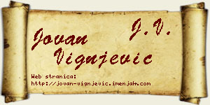 Jovan Vignjević vizit kartica